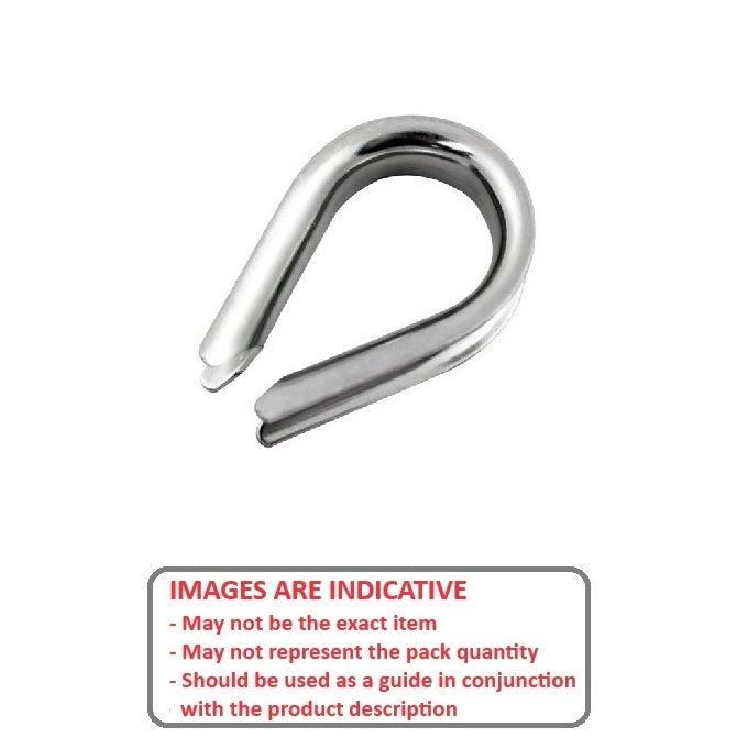 Cable Attachment    1.19 - 1.98 x 23.813 x 8.6 mm  - Thimbles Stainless Steel Stainless Steel - MBA  (Pack of 250)
