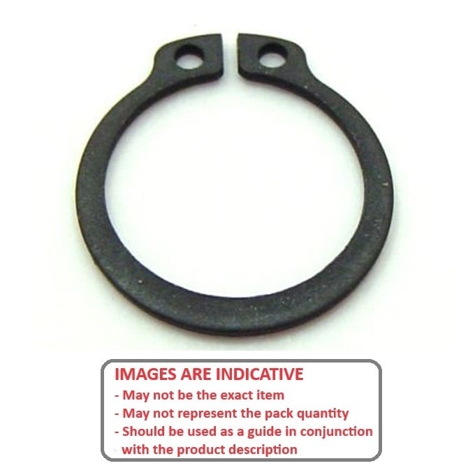 Anello elastico esterno 11,11 x 1,27 mm - Acciaio al carbonio senza scanalatura - Albero 11,11 - MBA (confezione da 50)