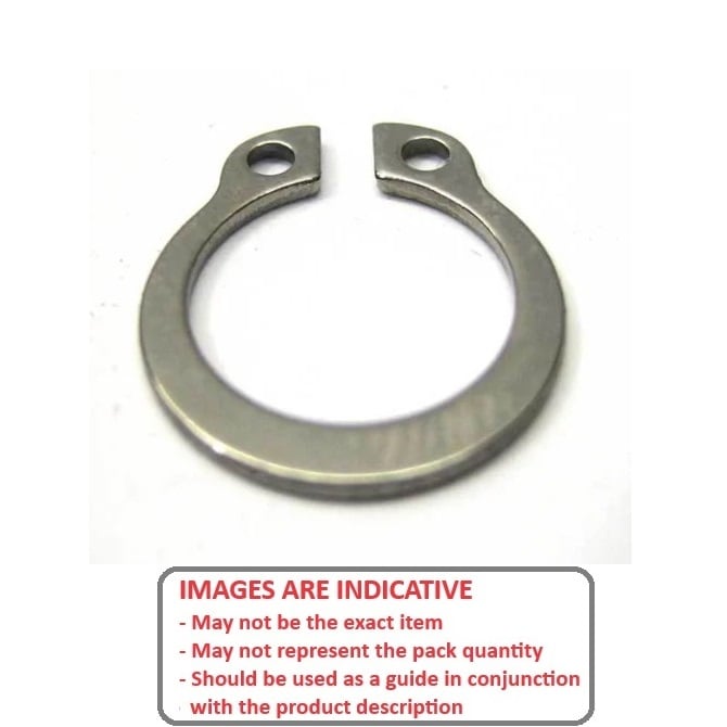 Anello elastico esterno 6,35 x 0,9 mm - Grado inossidabile 420 senza scanalatura - Albero 6,35 - MBA (confezione da 5)