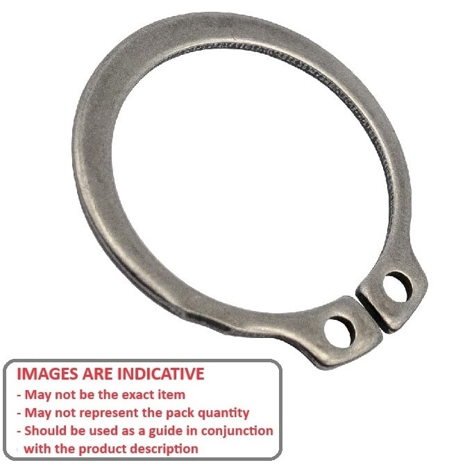 External Circlip    5 x 0.6 mm  -  Stainless PH15-7 Mo - 5.00 Shaft - MBA  (Pack of 10)