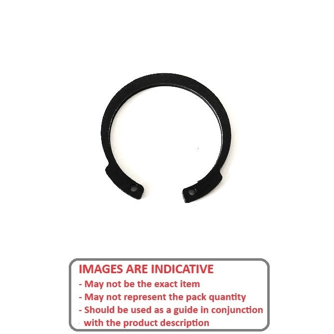 Internal Circlip   12 x 0.6 x 12.6 mm  - Inverted Carbon Steel - 12.00 Housing - MBA  (Pack of 100)
