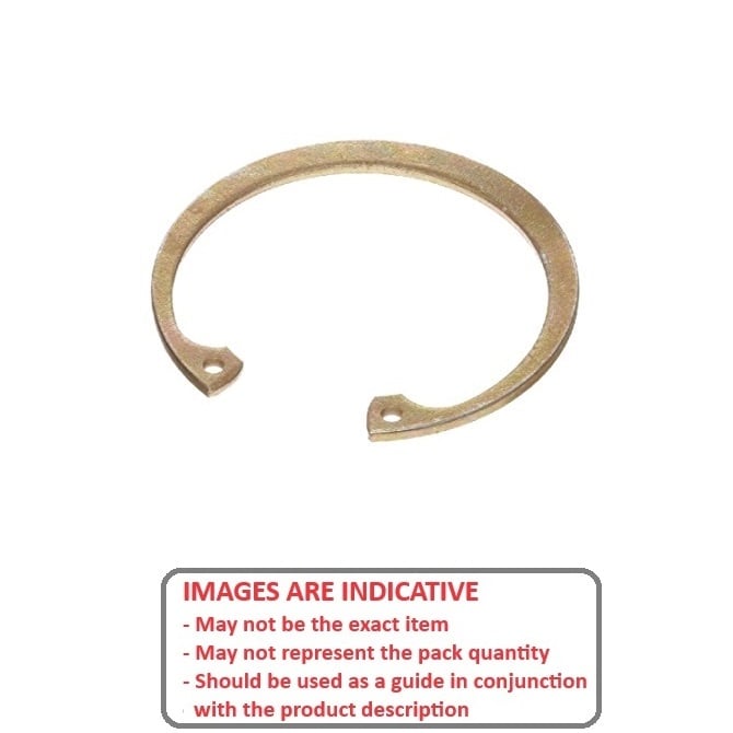 Anello elastico interno 9,53 x 0,64 mm - Acciaio al carbonio zincato - Alloggiamento 9,53 - MBA (confezione da 5)