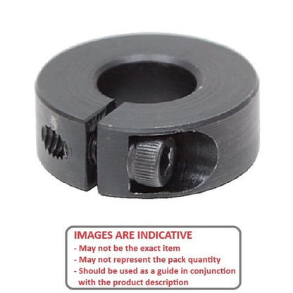 Shaft Collar    7.938 x 17.46 x 7.9 mm  - One Piece Clamp Steel Black Oxide Coated - Round Bore - MBA  (Pack of 1)