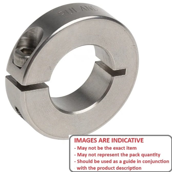 Shaft Collar    3.175 x 12.7 x 6.4 mm  - One Piece Clamp Stainless 303 - Round Bore - MBA  (Pack of 1)