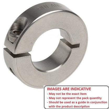 Shaft Collar    6.35 x 27 x 7.9 mm  - One Piece Clamp Stainless 304 - Round Bore - MBA  (Pack of 1)