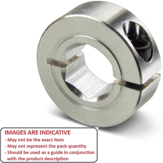 Shaft Collar   12.7 x 31.8 x 9.5 mm  - One Piece Stainless 303 - Hex Bore - 12.700mm Hex - MBA  (Pack of 1)
