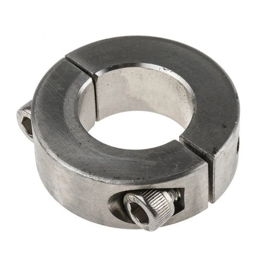 Shaft Collar    3.175 x 15.88 x 7.9 mm  - Two Piece Clamp Stainless 304 - Round Bore - MBA  (Pack of 1)