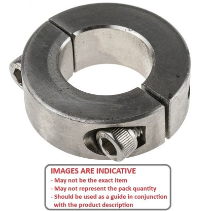 Shaft Collar    6.35 x 17.5 x 7.9 mm  - Two Piece Clamp Stainless 303 - Round Bore - MBA  (Pack of 1)