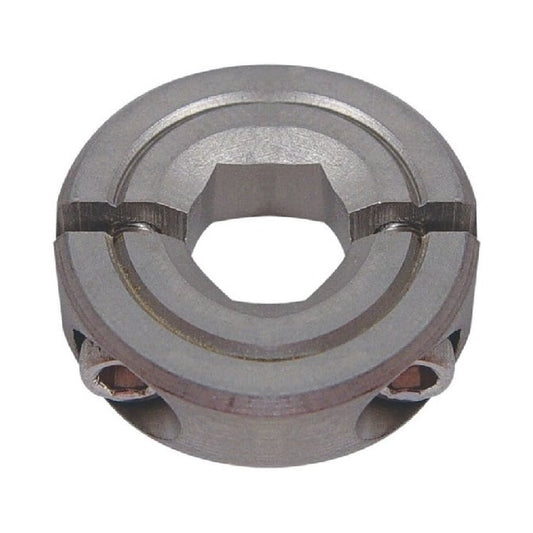 Shaft Collar    6.35 x 20.7 x 6.4 mm  - Two Piece Clamp Stainless 303 - Hex Bore - 6.350mm Hex - MBA  (Pack of 1)