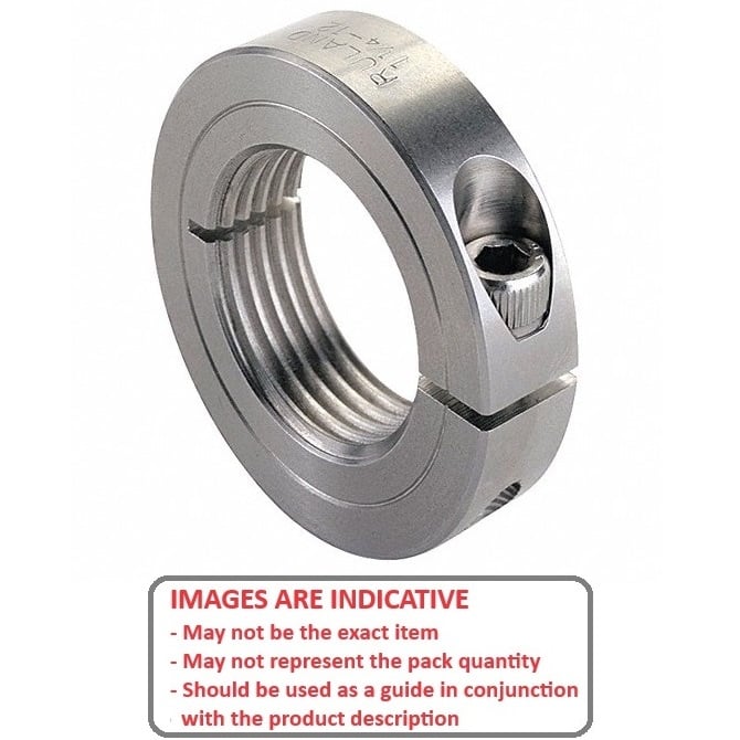 Threaded Collar    7-16-14 UNC x 23.813 x 8.731 mm  - One Piece Clamp Stainless - Threaded Bore - MBA  (Pack of 1)