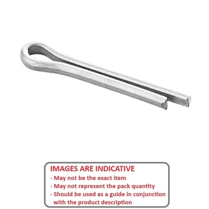 Split Pin    1 x 6 mm  - Cotter Plain - 0.9 mm Pin Dia. - MBA  (Pack of 50)