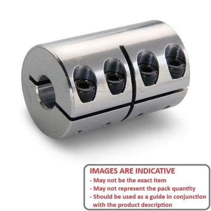 Rigid Coupling    9.525 x 9.525 x 22.223 x 34.925 mm  -  Steel - One Piece Clamp - MBA  (Pack of 1)