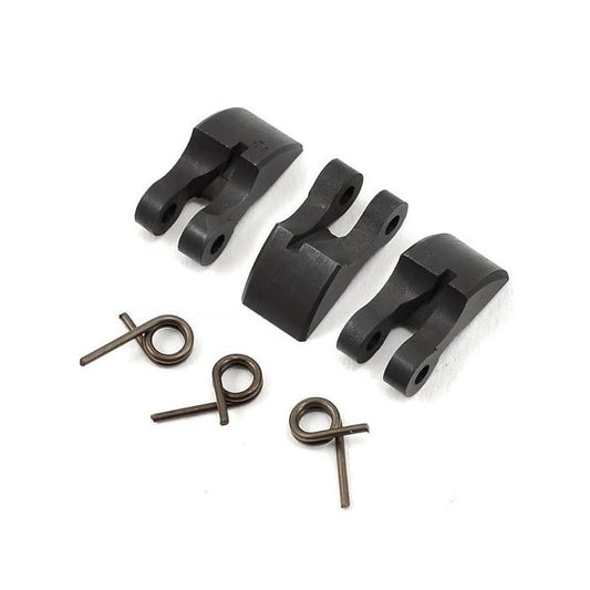 Remote Control Part    1/8 Scale  - Clutch Shoes 3 Piece with Springs - Black - GENERIC  (Pack of 2)