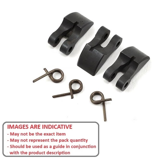 Remote Control Part    1/8 Scale  - Clutch Shoes 3 Piece with Springs - Black - GENERIC  (Pack of 2)