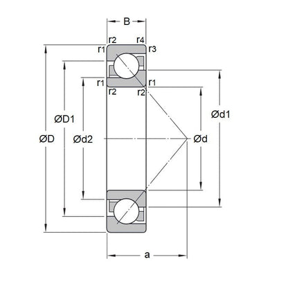 CEN Matrix Ringer TR.28 - 25 Bearing 14-25-6mm Alternative Open, High Speed Cage, Angular Contact High Speed (Pack of 1)