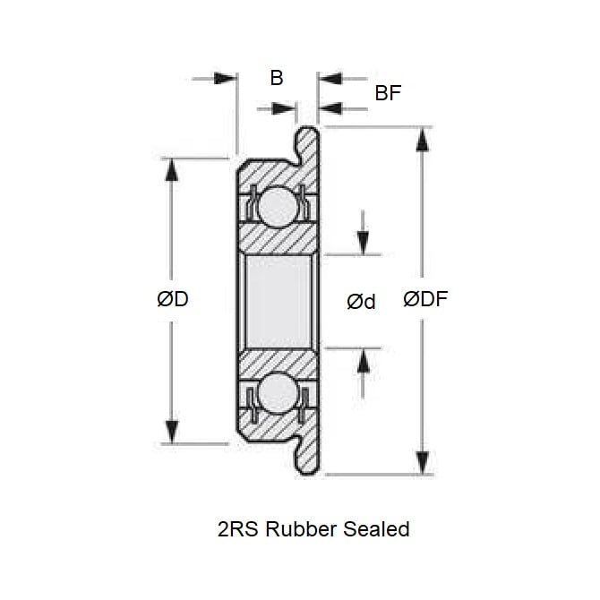 Royal Superbike Trans. Flanged Bearing 3-6-2.5mm Alternative Double Rubber Seals Standard (Pack of 10)