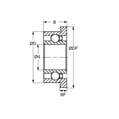 Faro BTC77 Bearings Alternative Single Shield - Flanged High Speed Polyamide (Pack of 1)