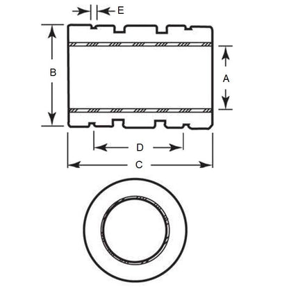 Cuscinetto lineare 12,71 x 22,23 x 31,75 mm - Chiuso in acciaio inossidabile con scorrimento in PTFE - MBA (confezione da 1)