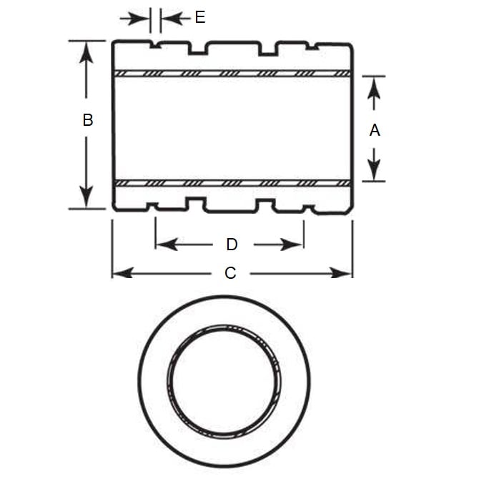 Cuscinetto lineare 25,42 x 39,69 x 57,15 mm - Chiuso in acciaio inossidabile con scorrimento in PTFE - MBA (confezione da 1)