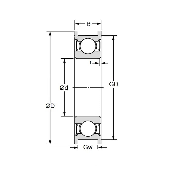 Square Groove Profile Bearing    4 x 13 x 4 mm  - Square Groove Profile Stainless 440C Grade - MBA  (Pack of 1)
