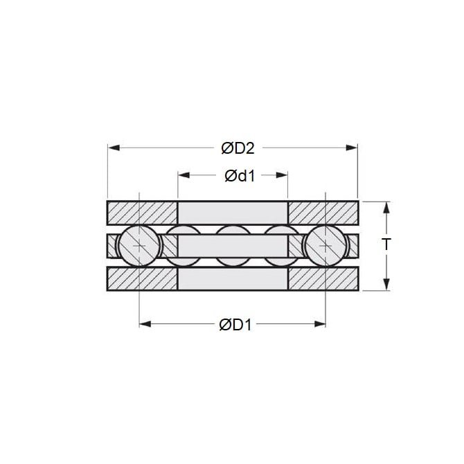 Roulement de butée 14,288 x 25,4 x 6,35 mm – 3 pièces de type rondelle plate en acier inoxydable de qualité 440C et nylon – MBA (lot de 1)