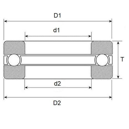 Cuscinetto reggispinta 10 x 18 x 5,5 mm - 3 pezzi con rondella scanalata in acciaio cromato - MBA (confezione da 50)