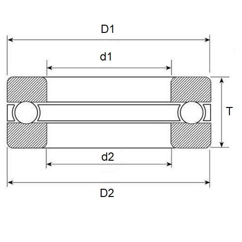 Cuscinetto reggispinta 35 x 62 x 18 mm - 3 pezzi con rondella scanalata in acciaio cromato - MBA (confezione da 1)
