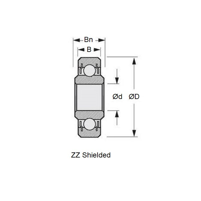 Roulement à billes 8 x 22 x 7 mm - Intérieur allongé en acier chromé - Économique - Blindé - ECO (Pack de 1)