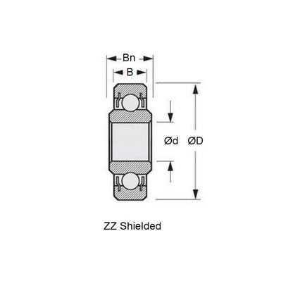 Roulement à billes 8 x 22 x 7 mm - Intérieur allongé en acier chromé - Économique - Blindé - ECO (Pack de 1)