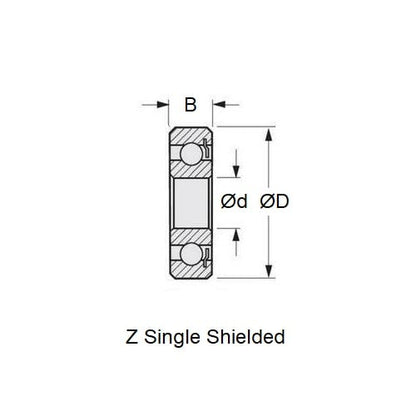 HP 49 VT Rear Bearing 12-28-8mm Suggested Single Shield High Speed Polyamide (Pack of 1)