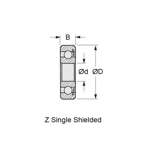 Enya 120GP Rear Bearing 15-35-11mm Suggested Single Shield High Speed Polyamide (Pack of 1)