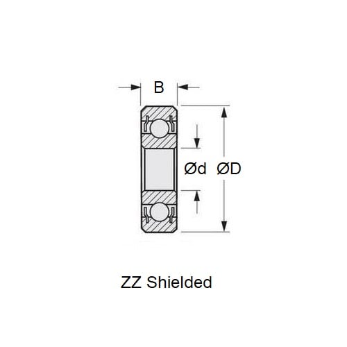 Nitro Elements Snowmobile Bearing 5-8-2.5mm Alternative Double Shielded - Ceramic Balls Standard (Pack of 1)
