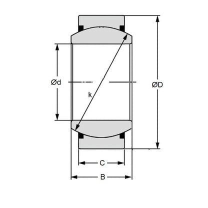Douille Sphérique 10 x 22 x 12 mm - Acier - MBA (Pack de 1)