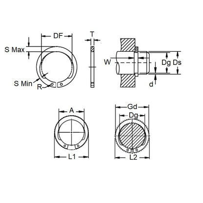 Anello elastico esterno CCE-01700-CV (confezione da 250)