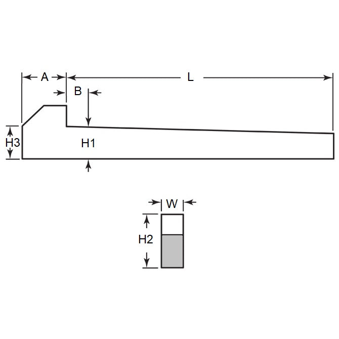 Chiave Gib Head 6,35 x 6,35 x 101,6 mm - Acciaio con finitura a freddo - ExactKey (confezione da 1)