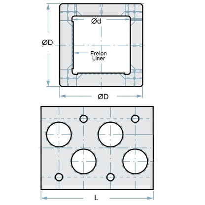 Linear Housing   25.4 x 44.45 x 57.15 mm  - Square - Two Sided - MBA  (Pack of 1)