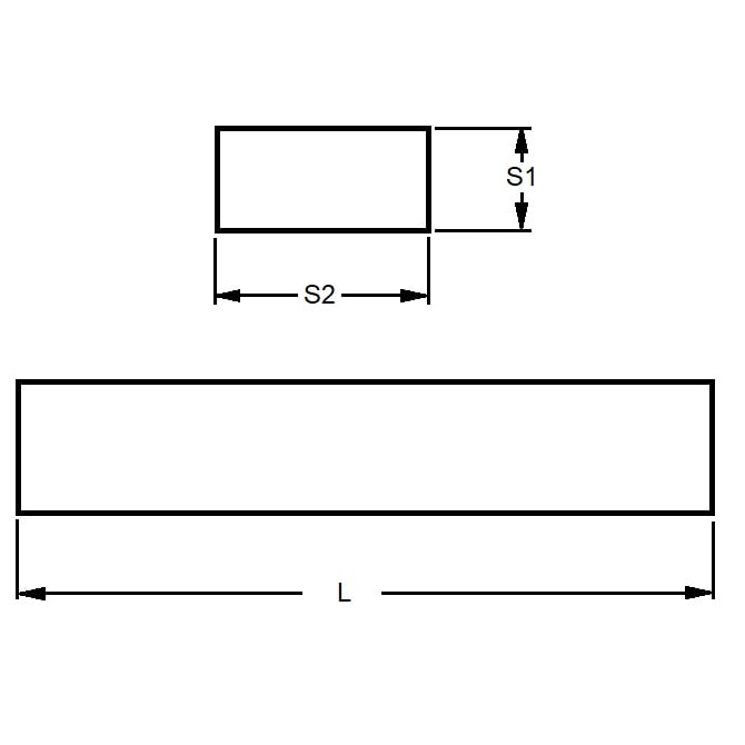 Rectangular Keysteel Length    3.175 x 4.763 x 300 mm  - Stock Length Stainless 303-304 - 18-8 - A2 - Rectangular - Undersized - Standard - ExactKey  (Pack of 1)