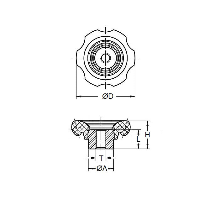 Bouton de valve et volants 6,5 trou carré x 50 mm - Valve plastique - Trou carré - MBA (Pack de 1)
