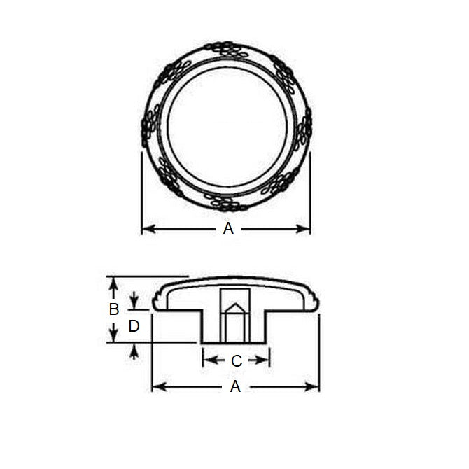 Manopola zigrinata 5/16-18 UNC x 50.04 - Inserto in ottone termoplastico soft-touch - Femmina - MBA (confezione da 1)