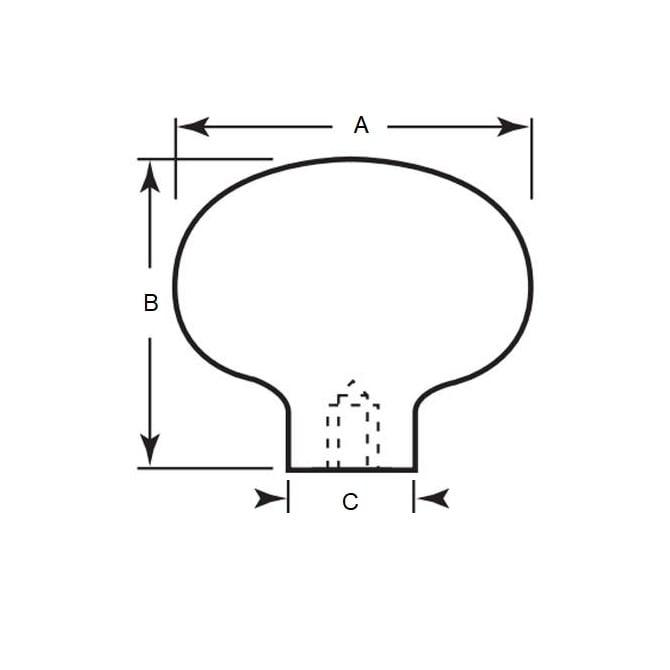 Pomello conico ovale 7.94 Push On x 38.1 mm - Fenolico a pressione - Press-On - MBA (confezione da 2)