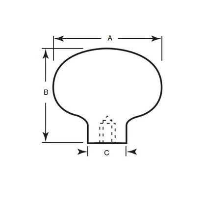Pomello conico ovale 7.94 Push On x 38.1 mm - Fenolico a pressione - Press-On - MBA (confezione da 2)