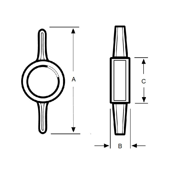 Thumb Knob    M5  x 26 x 6.6 mm  - for Cap Screw Use Own Screw Plastic - Red - Press On Cap Screw - Tee  - MBA  (Pack of 25)