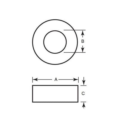Ceramic Ring Magnet   43.76 x 17.91 x 6.35 mm  - - - MBA  (Pack of 1)