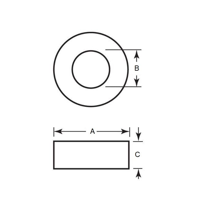 Ceramic Ring Magnet   73.02 x 22.22 x 6.35 mm  - - - MBA  (Pack of 1)