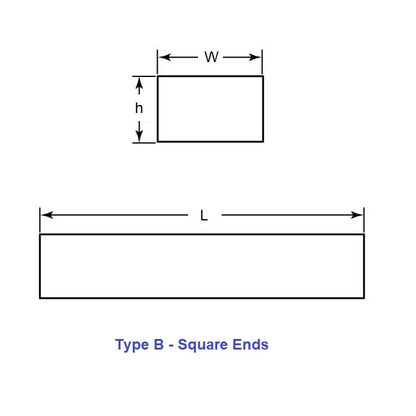 Clé de machine 2,38 x 2,38 x 12,7 mm - Extrémités carrées en acier au carbone C45 - Standard - ExactKey (Pack de 100)