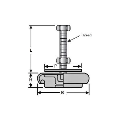Support de machinerie 498 kg x 80 mm - Caoutchouc et acier industriels - Usage moyen - MBA (Pack de 1)