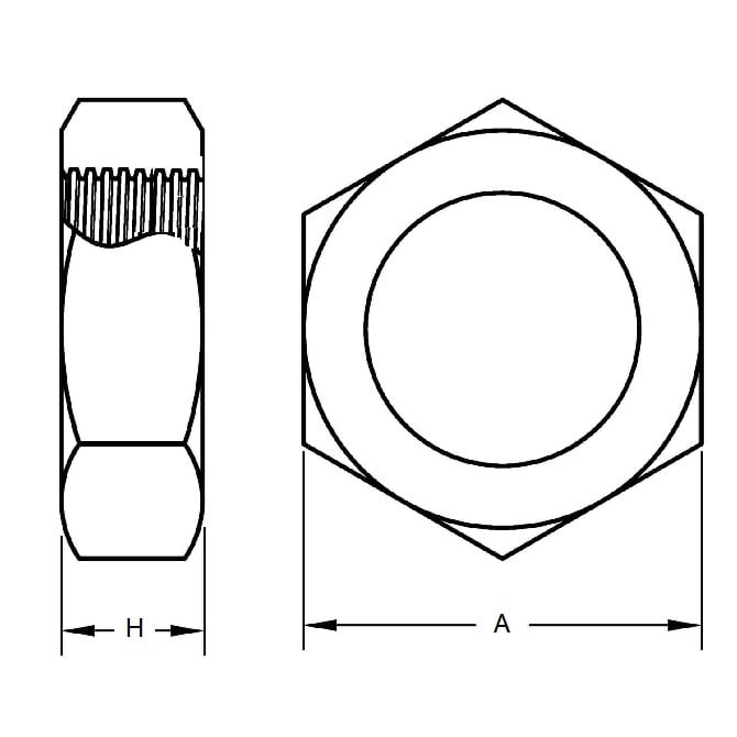 Hexagonal Nut    M12 mm  -  Titanium - Ti-Gr5 - Ti-6Al4v - MBA  (Pack of 500)