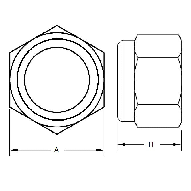 Écrou Hexagonal 1.1/4-7 UNC - Insert Standard Inox 316 - MBA (Pack de 10)