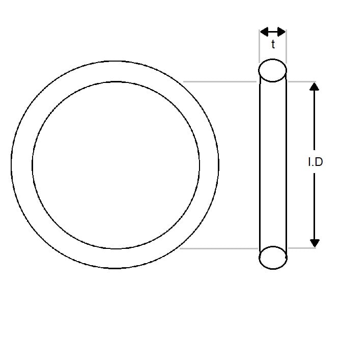 O-Ring    7.52 x 3.53 mm Neoprene Rubber - Black - Duro 70 - MBA  (Pack of 100)