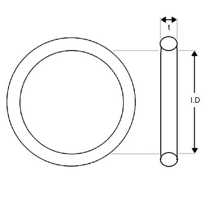 O-Ring    2 x 1.50mm - Nitrile NBR  - Standard - Black - Duro 70 - MBA  (Pack of 500)